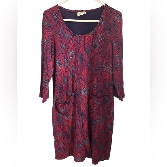 Mata Traders Long Sleeve Pocket Shift Dress Jersey Stretch - Picture 1 of 2